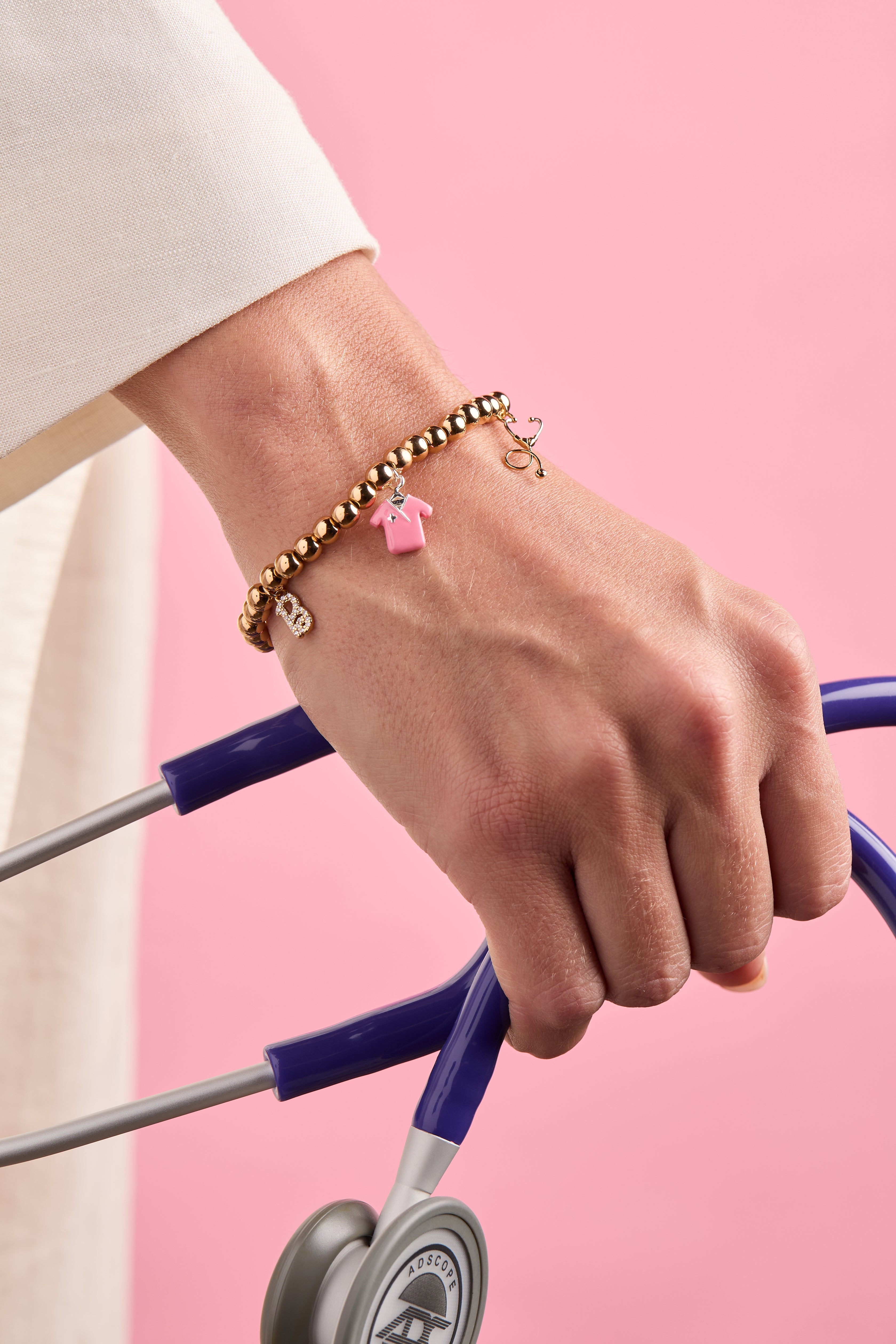 Barbie™ Medical Stretch Bracelet Two Tone | Alex and Ani