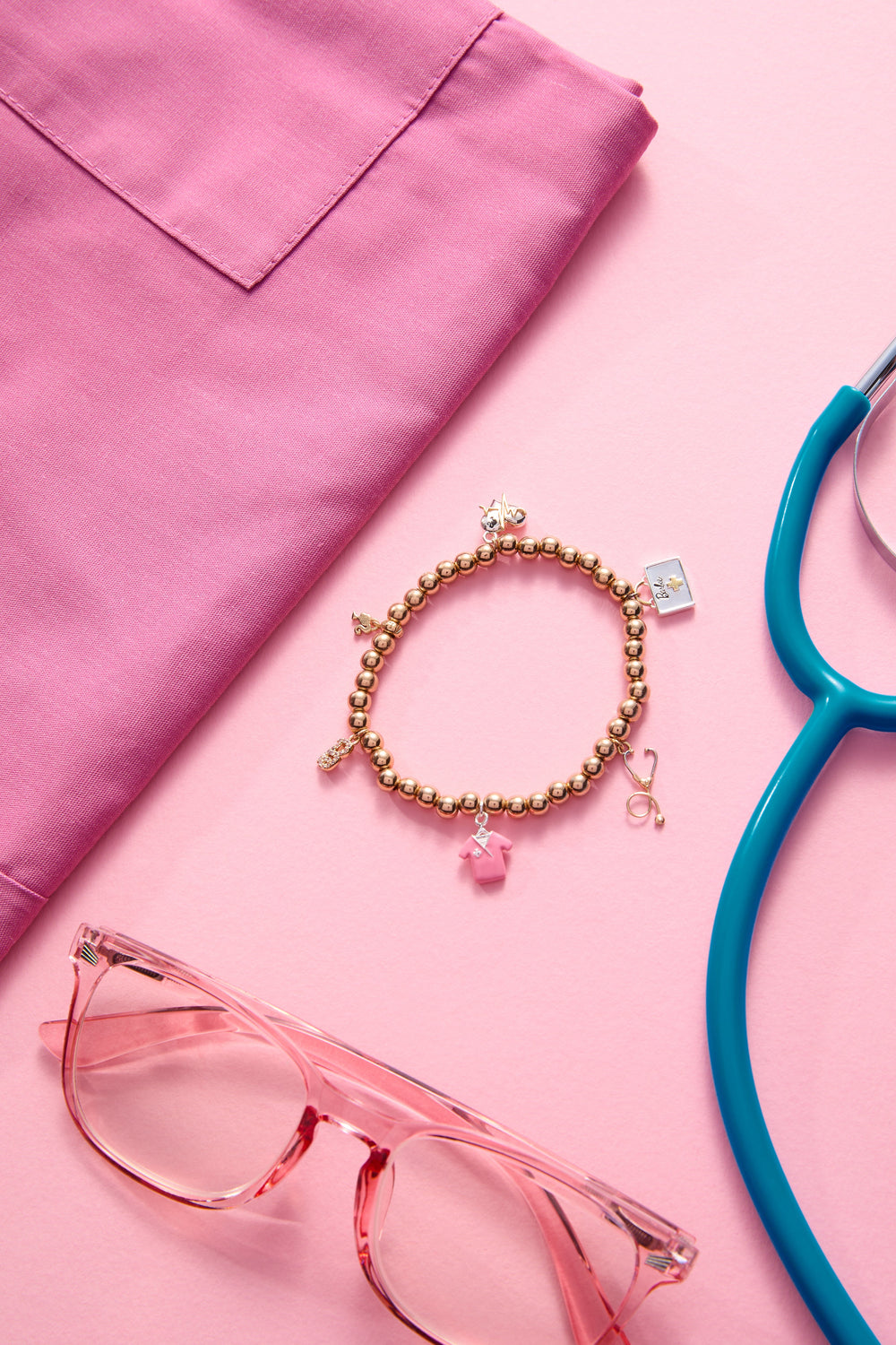 Barbie™ Medical Stretch Bracelet Two Tone | Alex and Ani