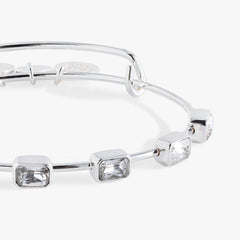 April Birthstone Emerald Cut Bangle Silver | Alex and Ani