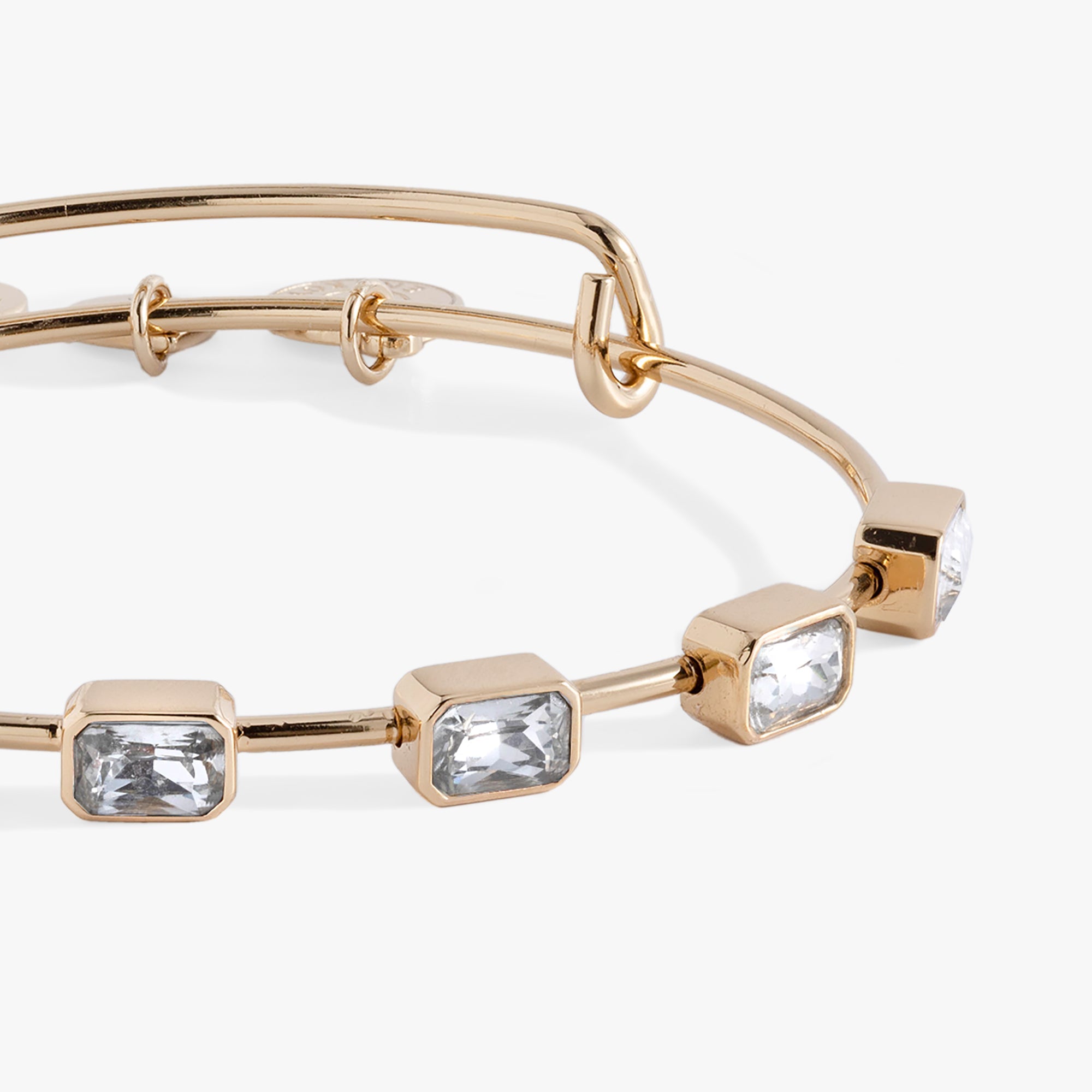 April Birthstone Emerald Cut Bangle Silver | Alex and Ani