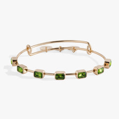 August Birthstone Emerald Cut Bangle Gold | Alex and Ani