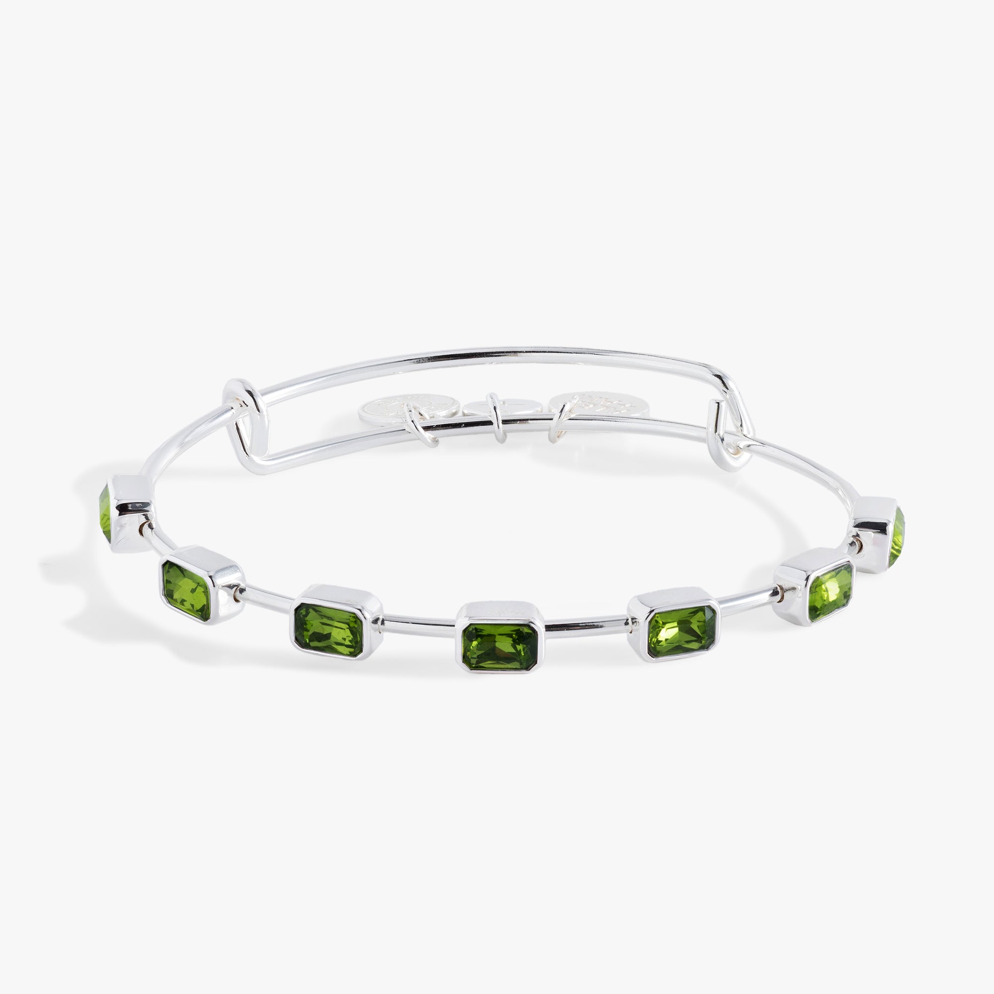August Birthstone Emerald Cut Bangle Gold | Alex and Ani