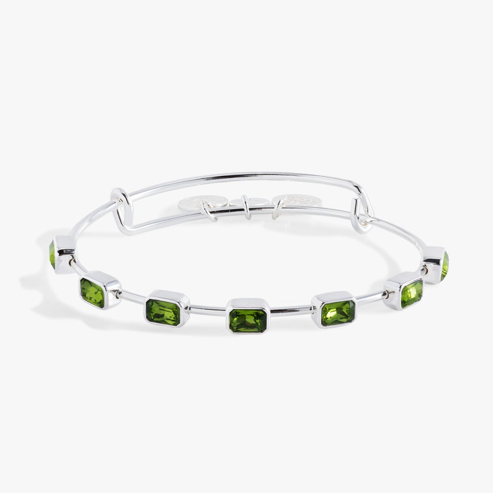 August Birthstone Emerald Cut Bangle Gold | Alex and Ani