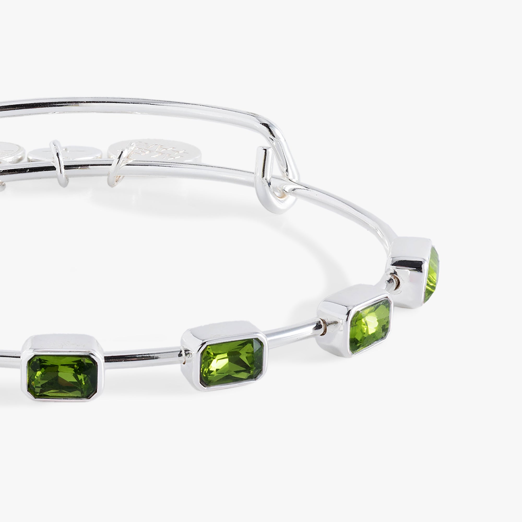 August Birthstone Emerald Cut Bangle Gold | Alex and Ani