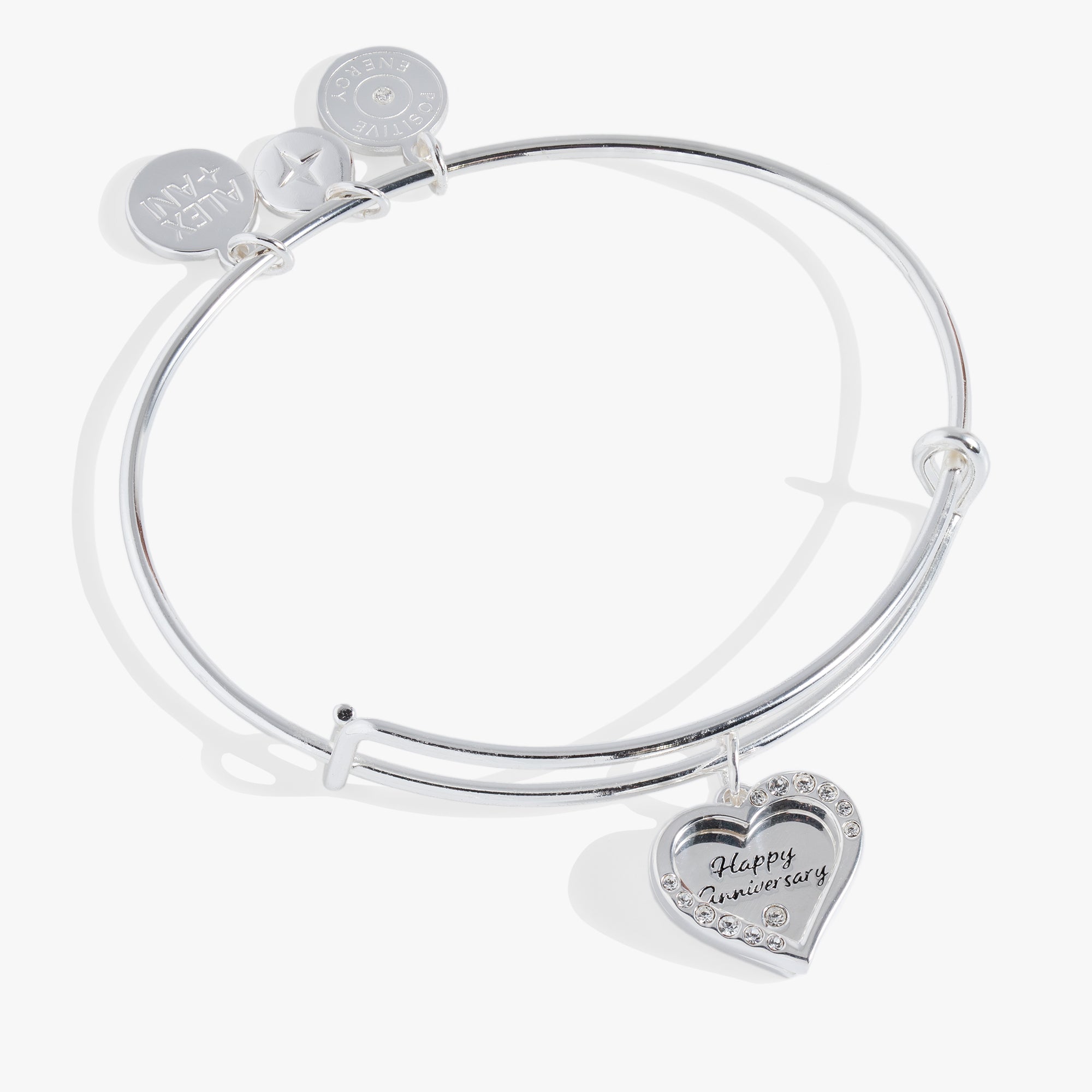 Anniversary Heart Bangle Shiny Silver | Alex and Ani