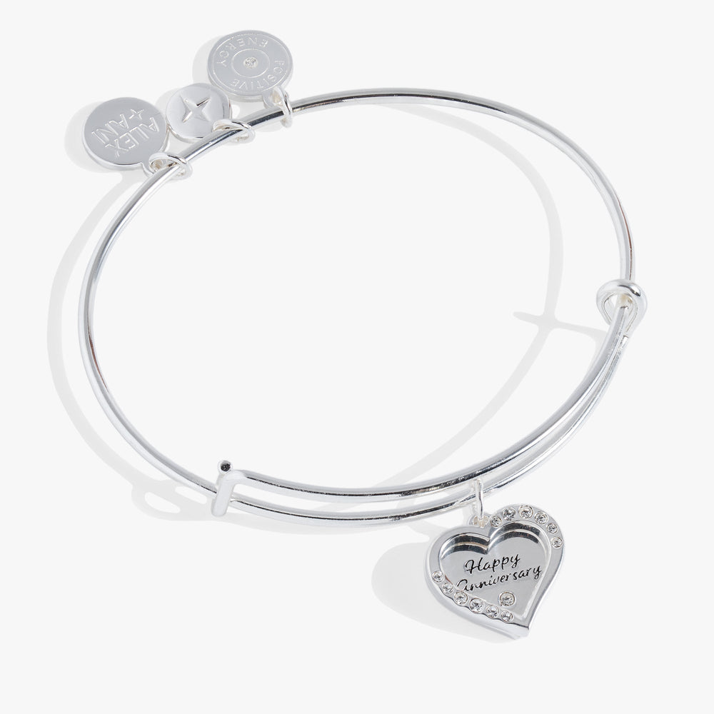Anniversary Heart Bangle Shiny Silver | Alex and Ani