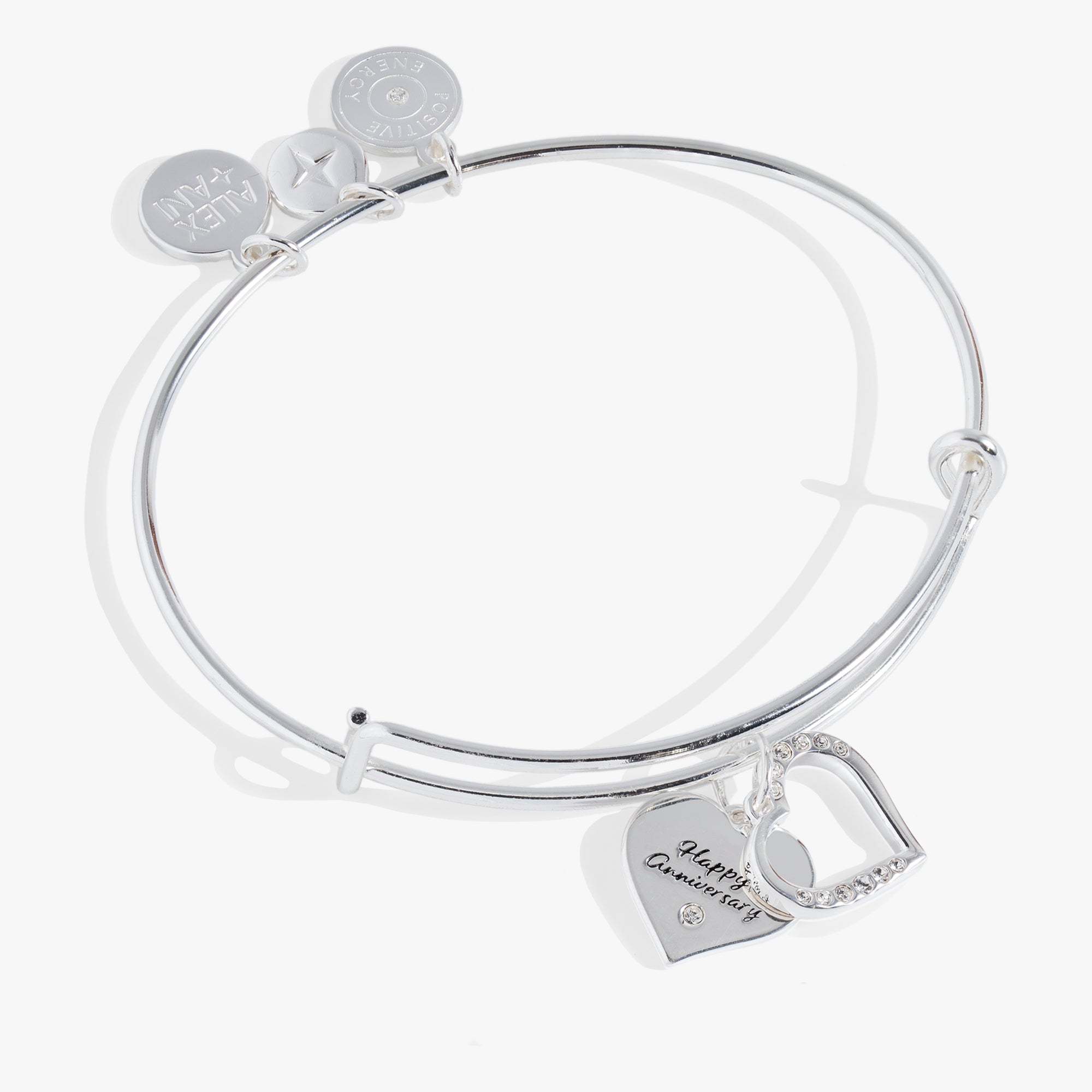 Anniversary Heart Bangle Shiny Silver | Alex and Ani