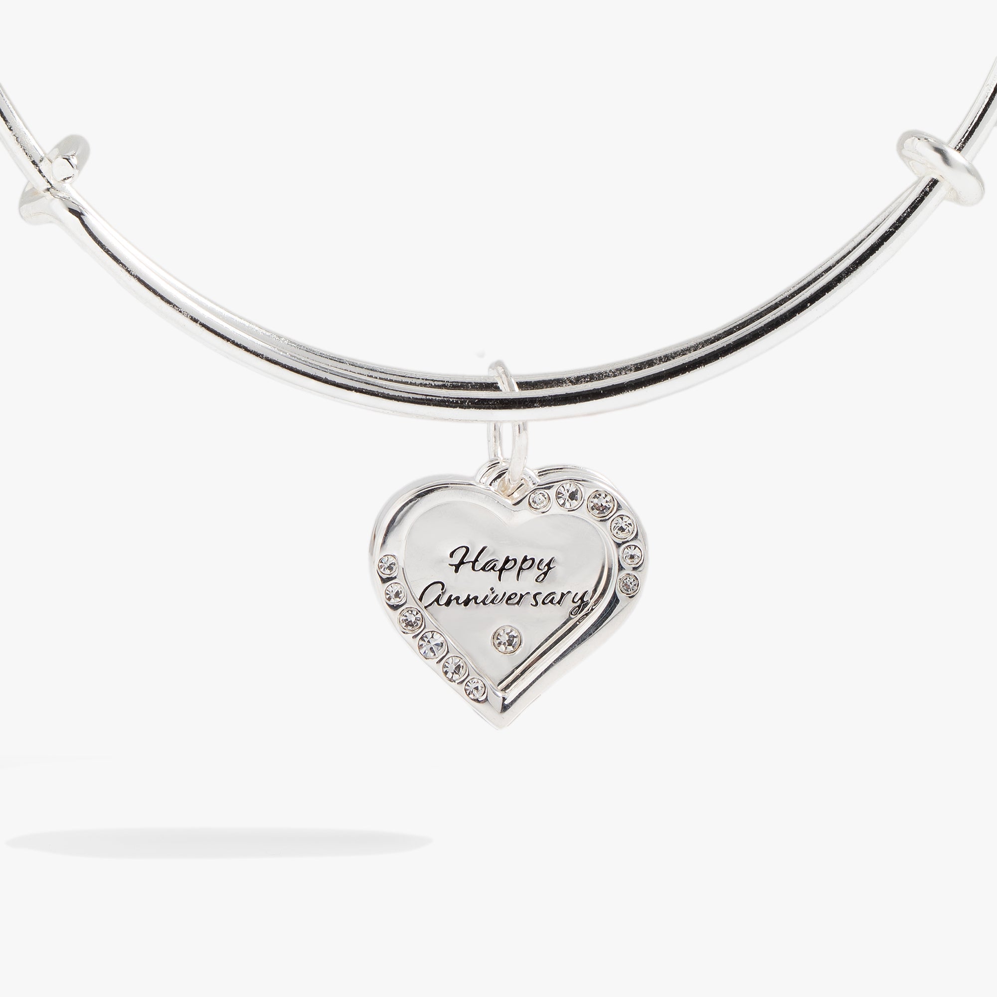 Anniversary Heart Bangle Shiny Silver | Alex and Ani