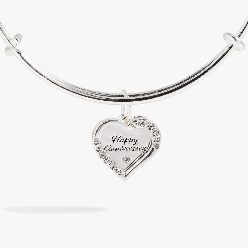 Anniversary Heart Bangle Shiny Silver | Alex and Ani