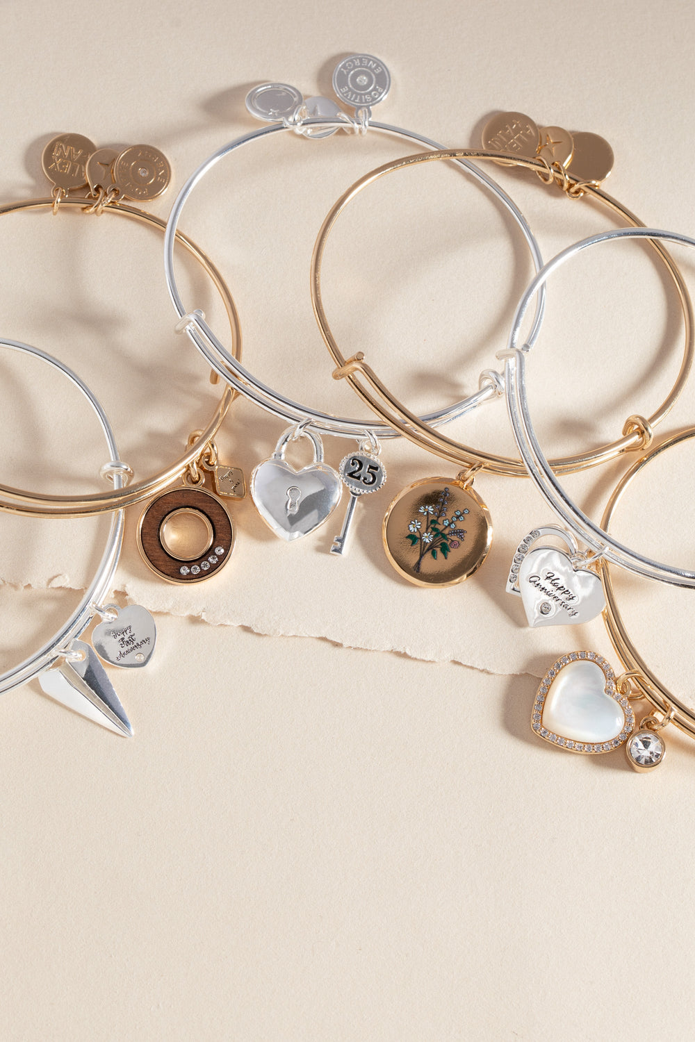 Anniversary Heart Bangle Shiny Silver | Alex and Ani