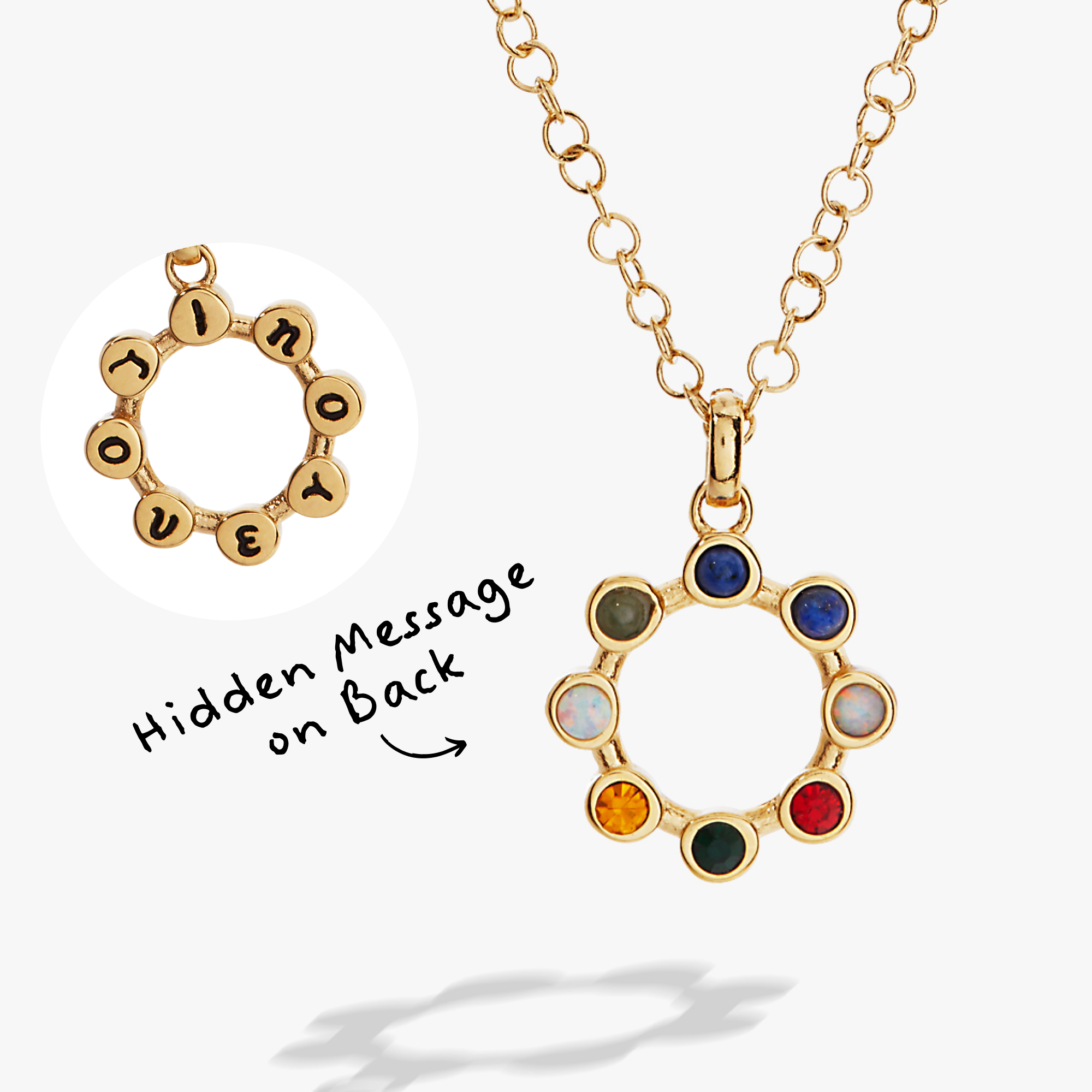 I Love You Crystal Necklace Stainless Steel Gold | Alex and Ani