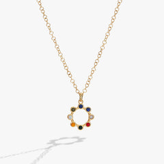 I Love You Crystal Necklace Stainless Steel Gold | Alex and Ani