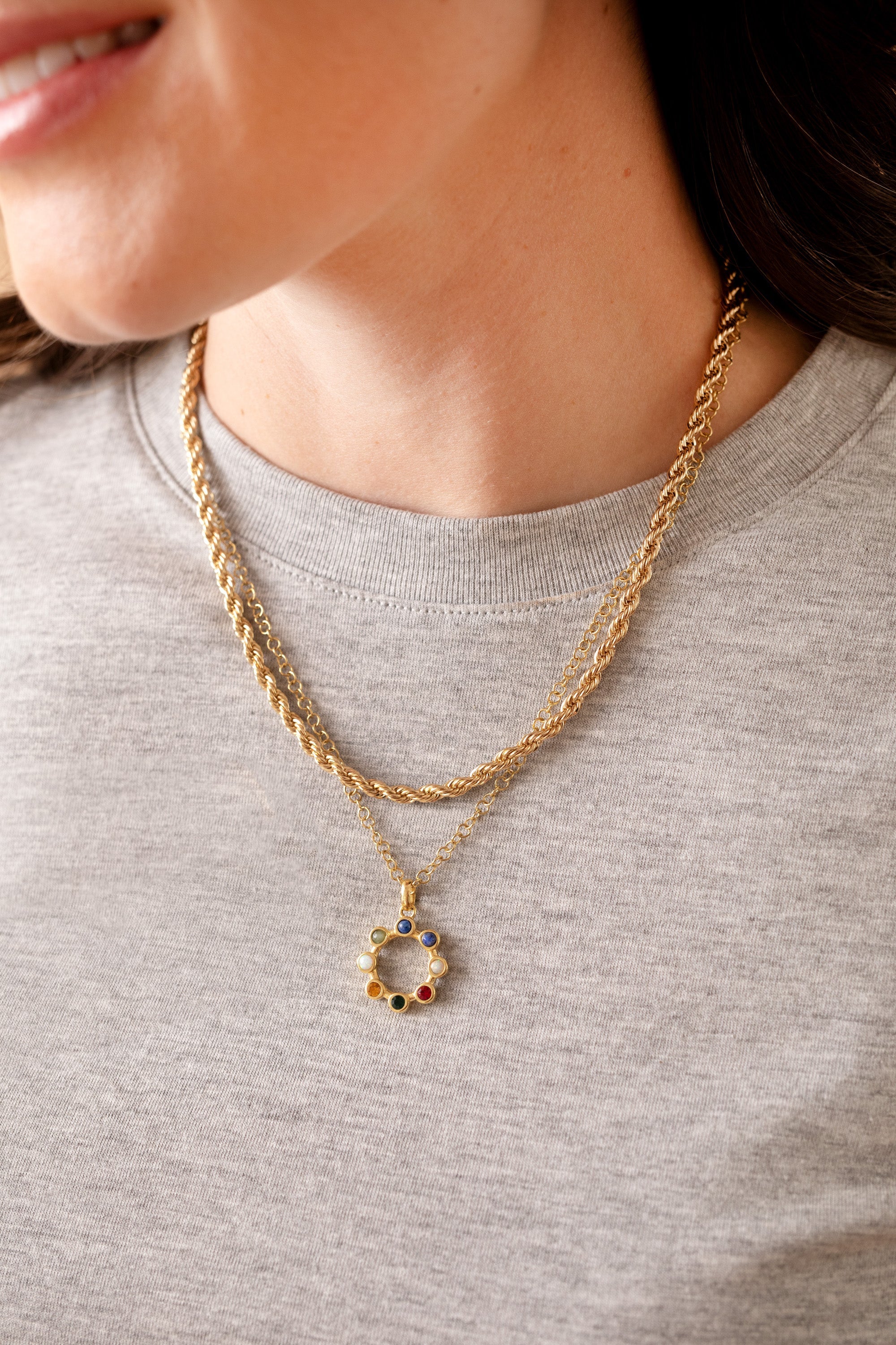 I Love You Crystal Necklace Stainless Steel Gold | Alex and Ani