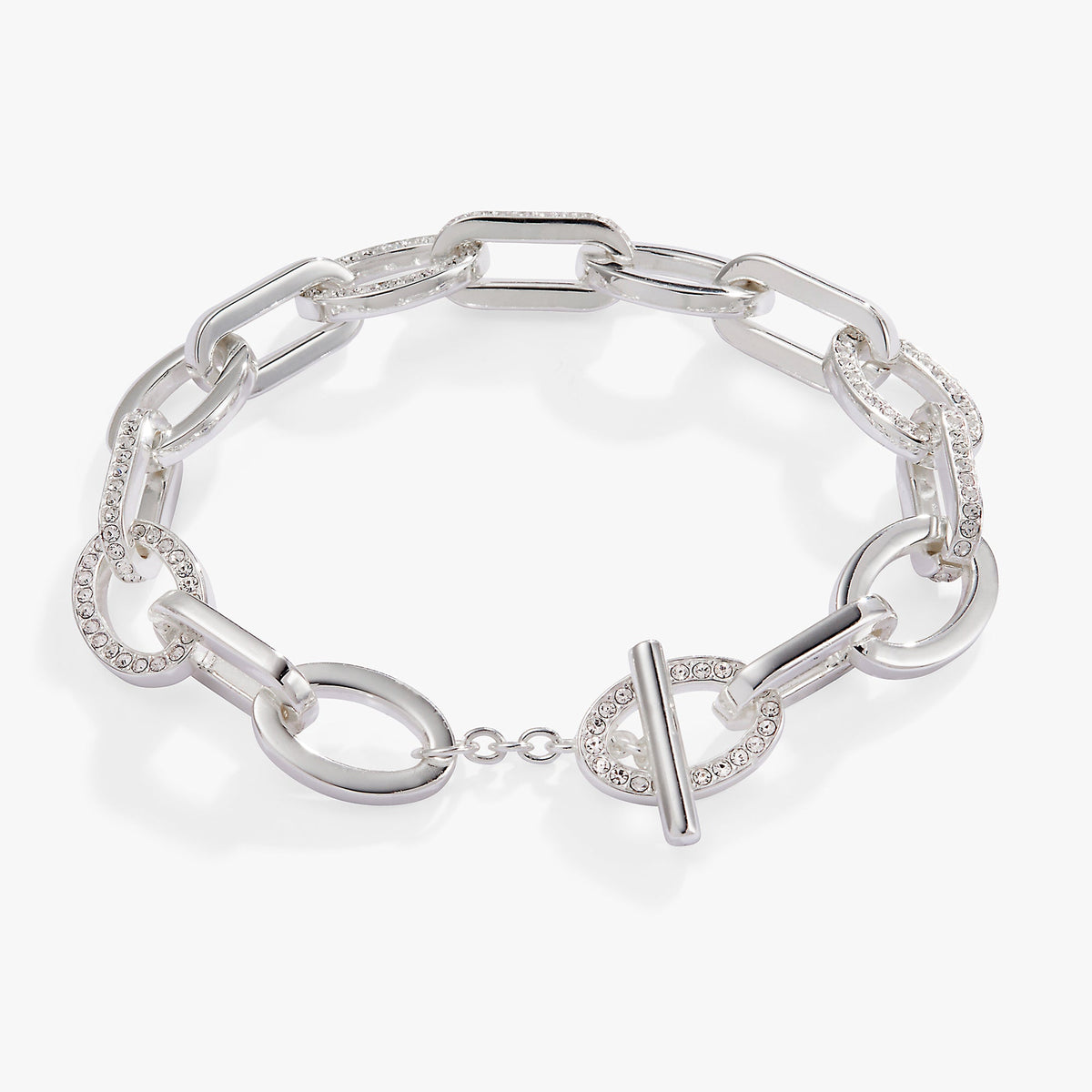 Oval Link Crystal Chain Toggle Bracelet Gold | Alex and Ani