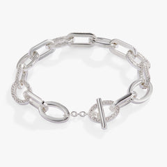 Oval Link Crystal Chain Toggle Bracelet Gold | Alex and Ani