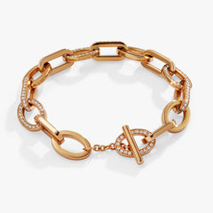 Oval Link Crystal Chain Toggle Bracelet Gold | Alex and Ani