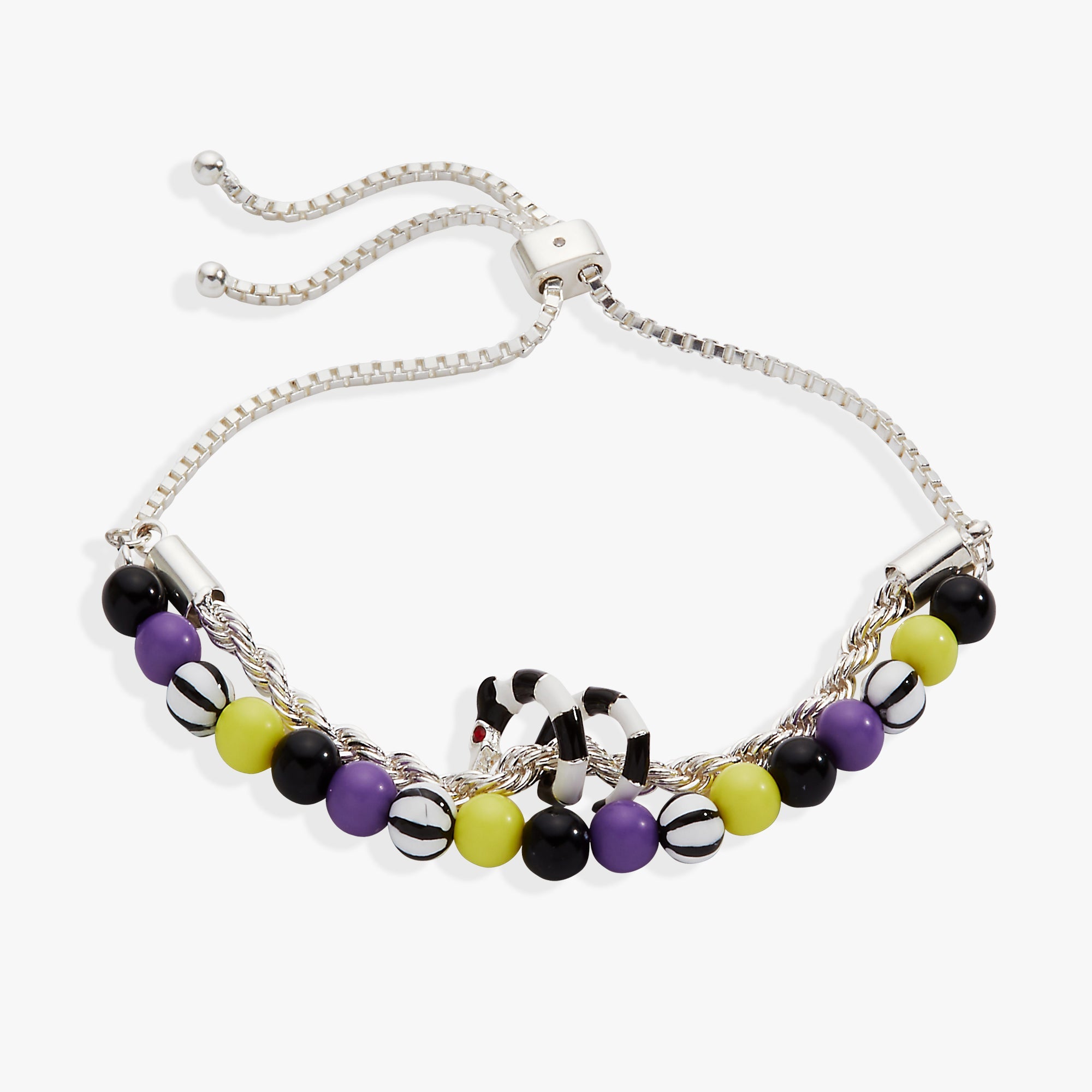 BEETLEJUICE™ Sandworm Beaded Bolo Bracelet Silver | Alex and Ani