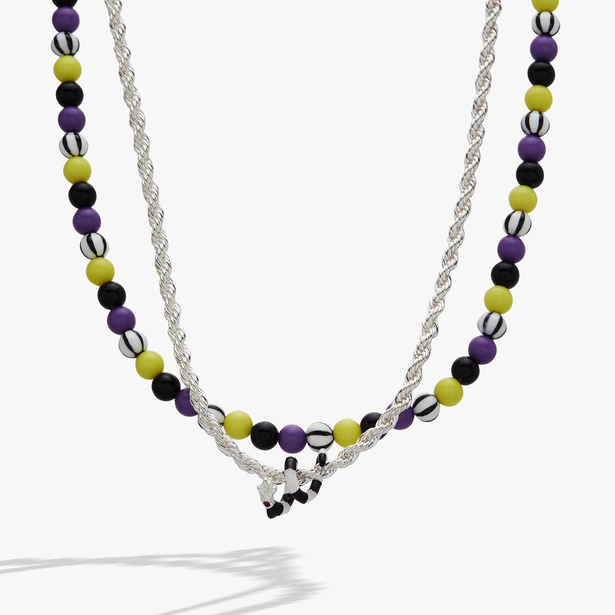 BEETLEJUICE™ Sandworm Beaded Adjustable Necklace Silver | Alex and Ani