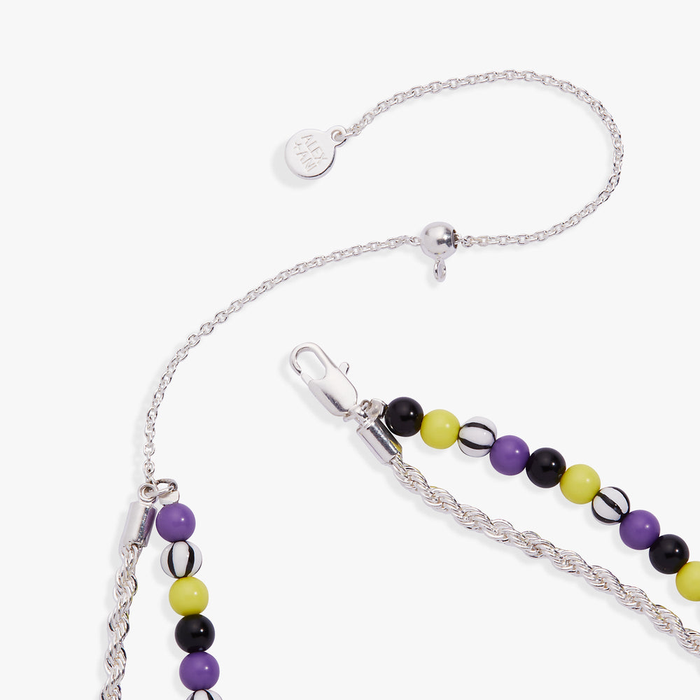 BEETLEJUICE™ Sandworm Beaded Adjustable Necklace Silver | Alex and Ani
