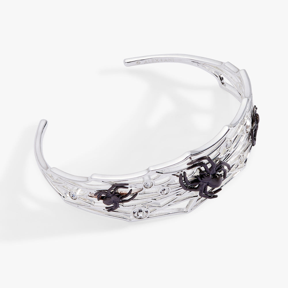 Glow in the Dark Spider Web Cuff Silver | Alex and Ani