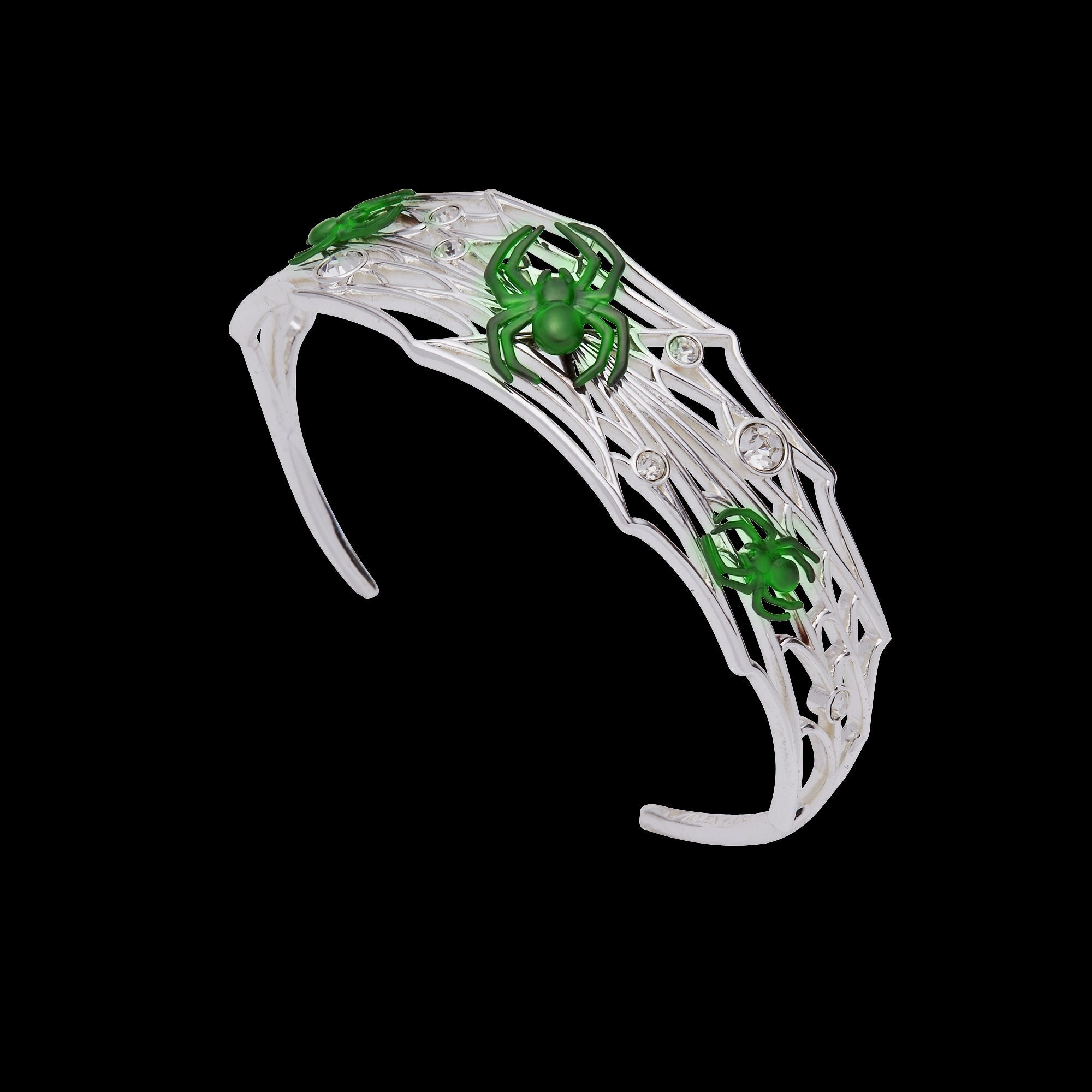 Glow in the Dark Spider Web Cuff Silver | Alex and Ani