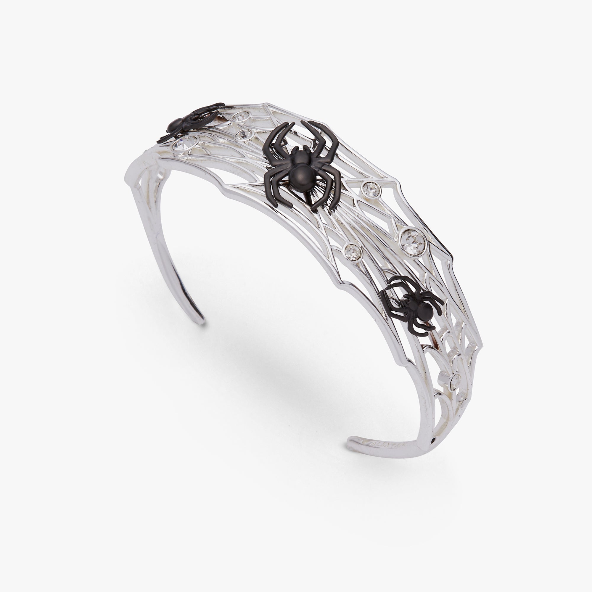 Glow in the Dark Spider Web Cuff Silver | Alex and Ani