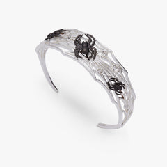 Glow in the Dark Spider Web Cuff Silver | Alex and Ani