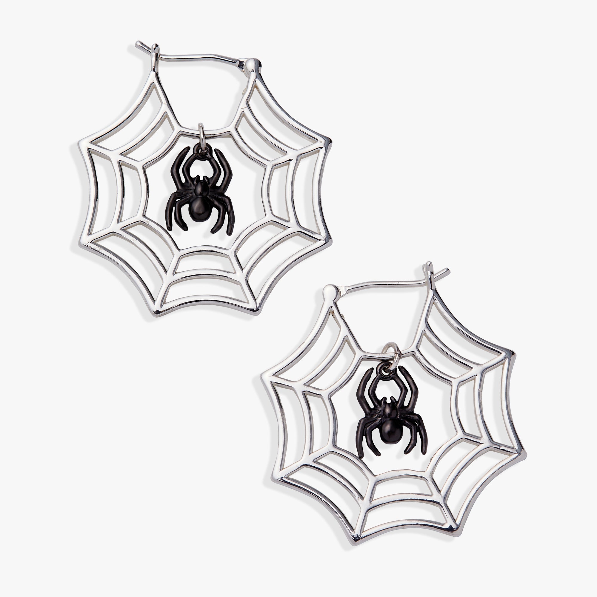 Glow in the Dark Spider Web Hoop Silver | Alex and Ani