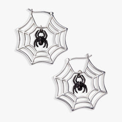 Glow in the Dark Spider Web Hoop Silver | Alex and Ani