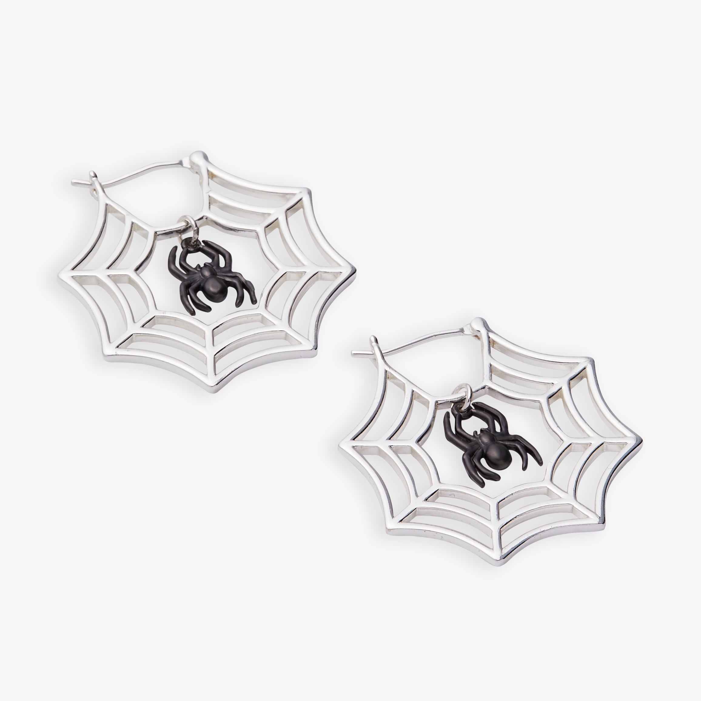 Glow in the Dark Spider Web Hoop Silver | Alex and Ani