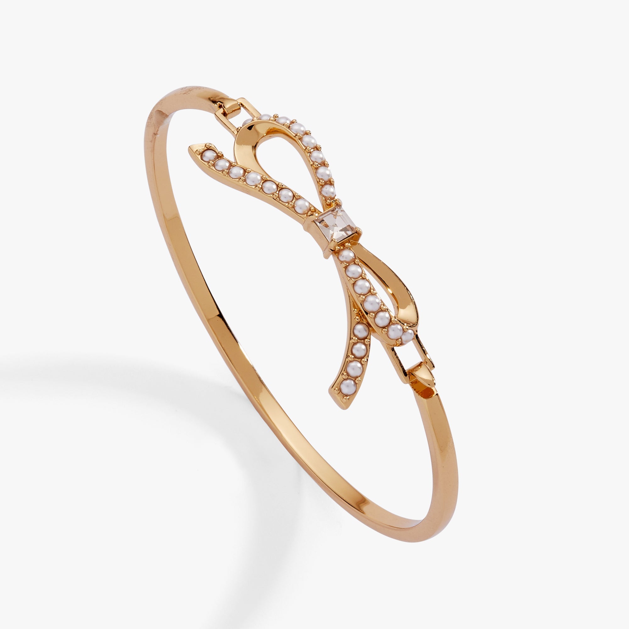 Pearl Coquette Tension Bangle Gold | Alex and Ani