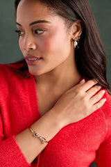 Pearl Coquette Tension Bangle Gold | Alex and Ani