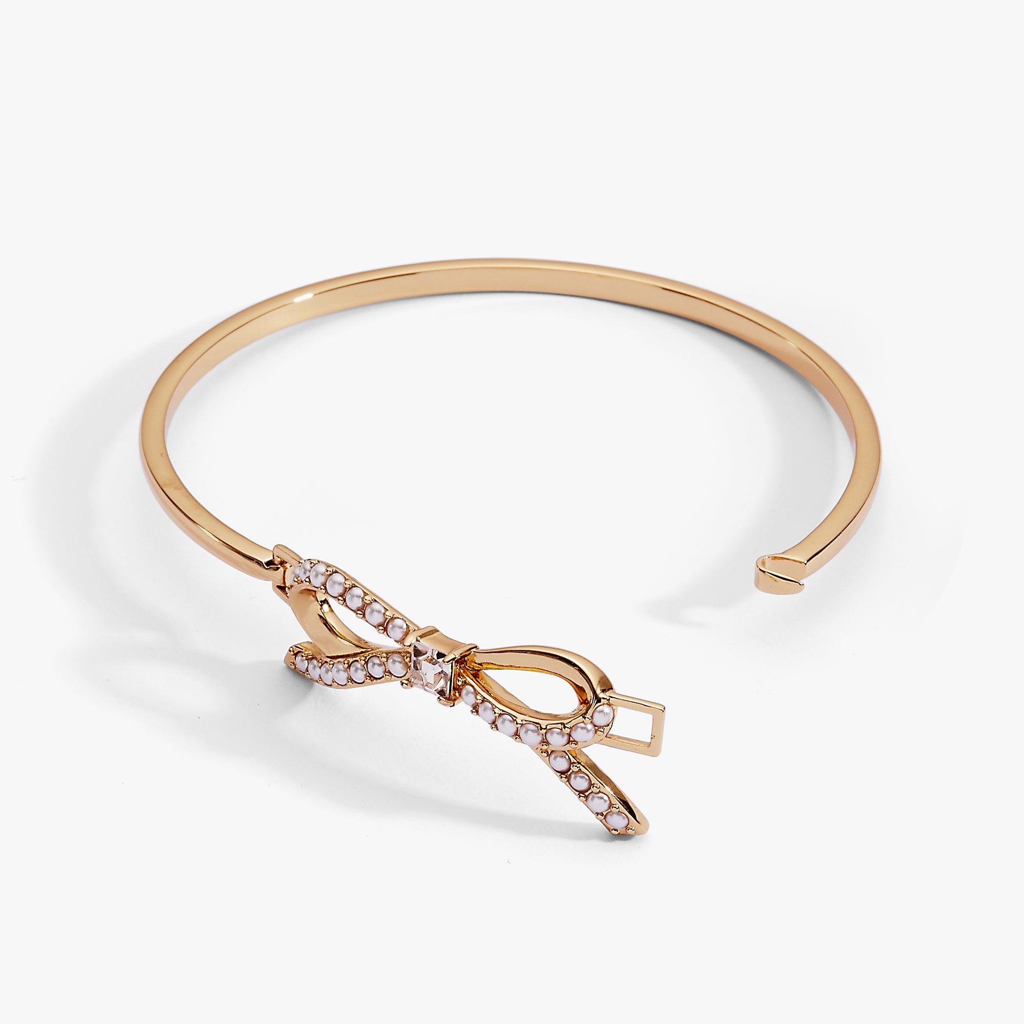 Pearl Coquette Tension Bangle Gold | Alex and Ani