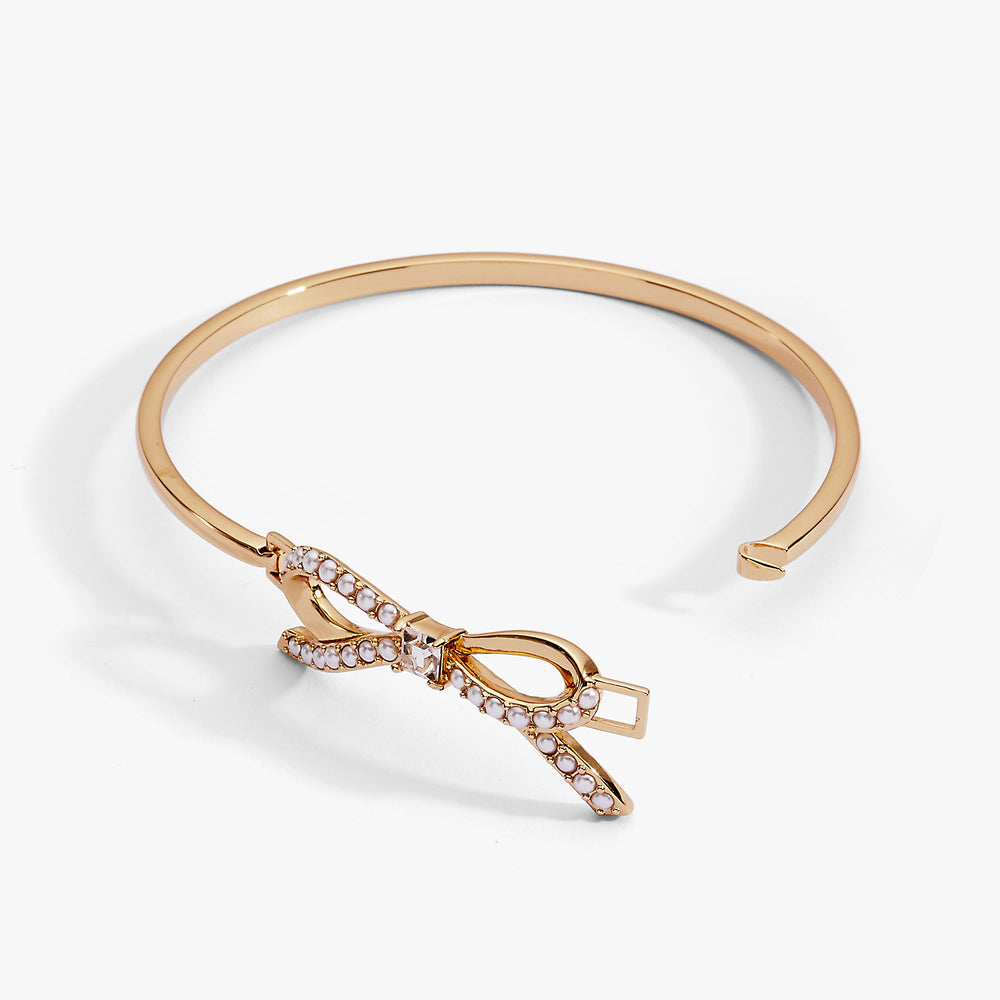 Pearl Coquette Tension Bangle Gold | Alex and Ani