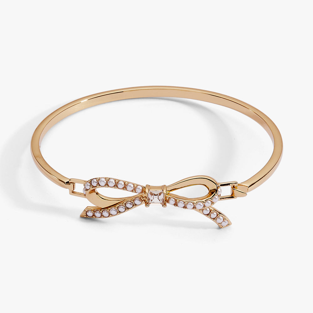 Pearl Coquette Tension Bangle Gold | Alex and Ani