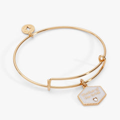 Mother of the Bride Mother of Pearl Charm Bangle Gold | Alex and Ani