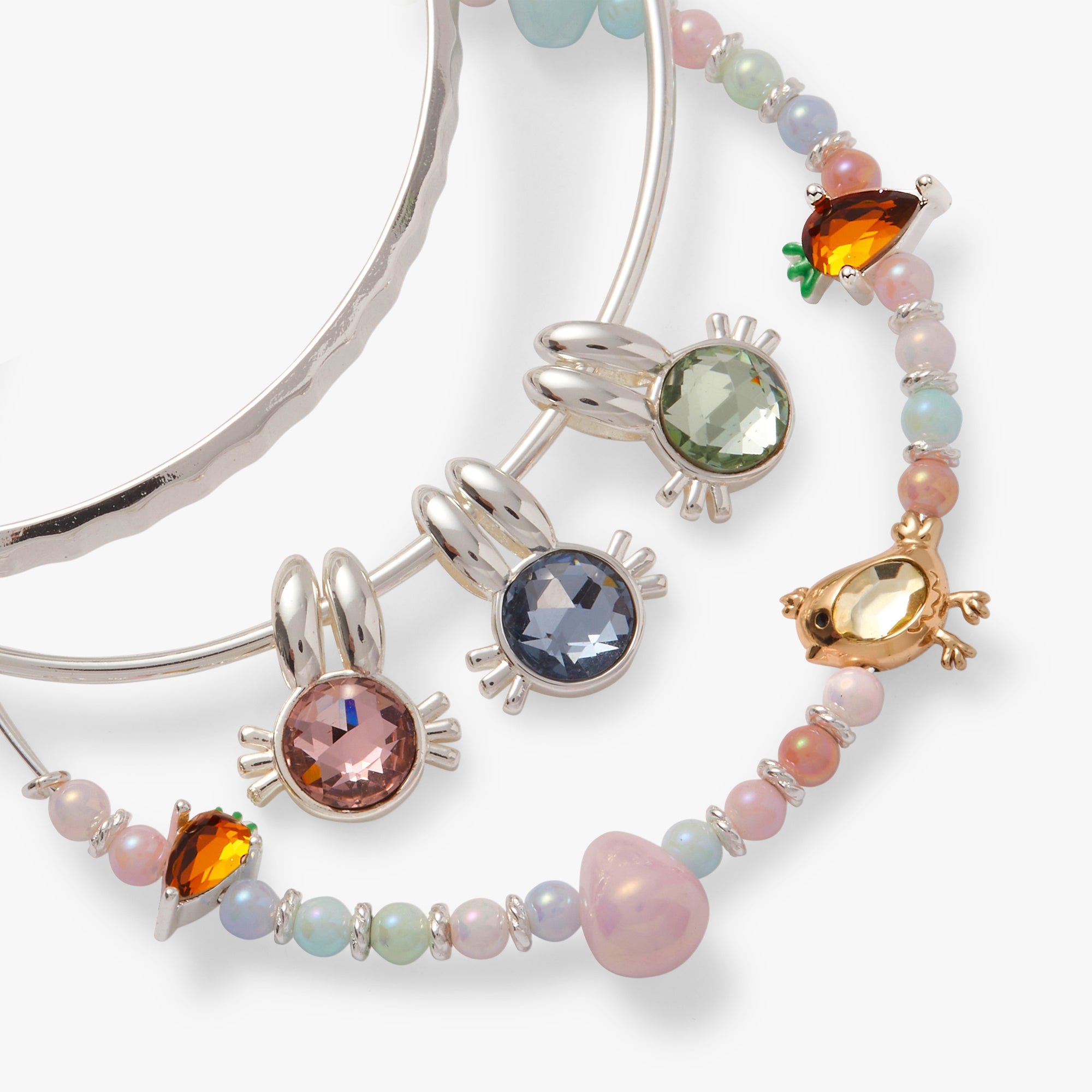 Easter Charm Bangles, Set of 3 Silver | Alex and Ani