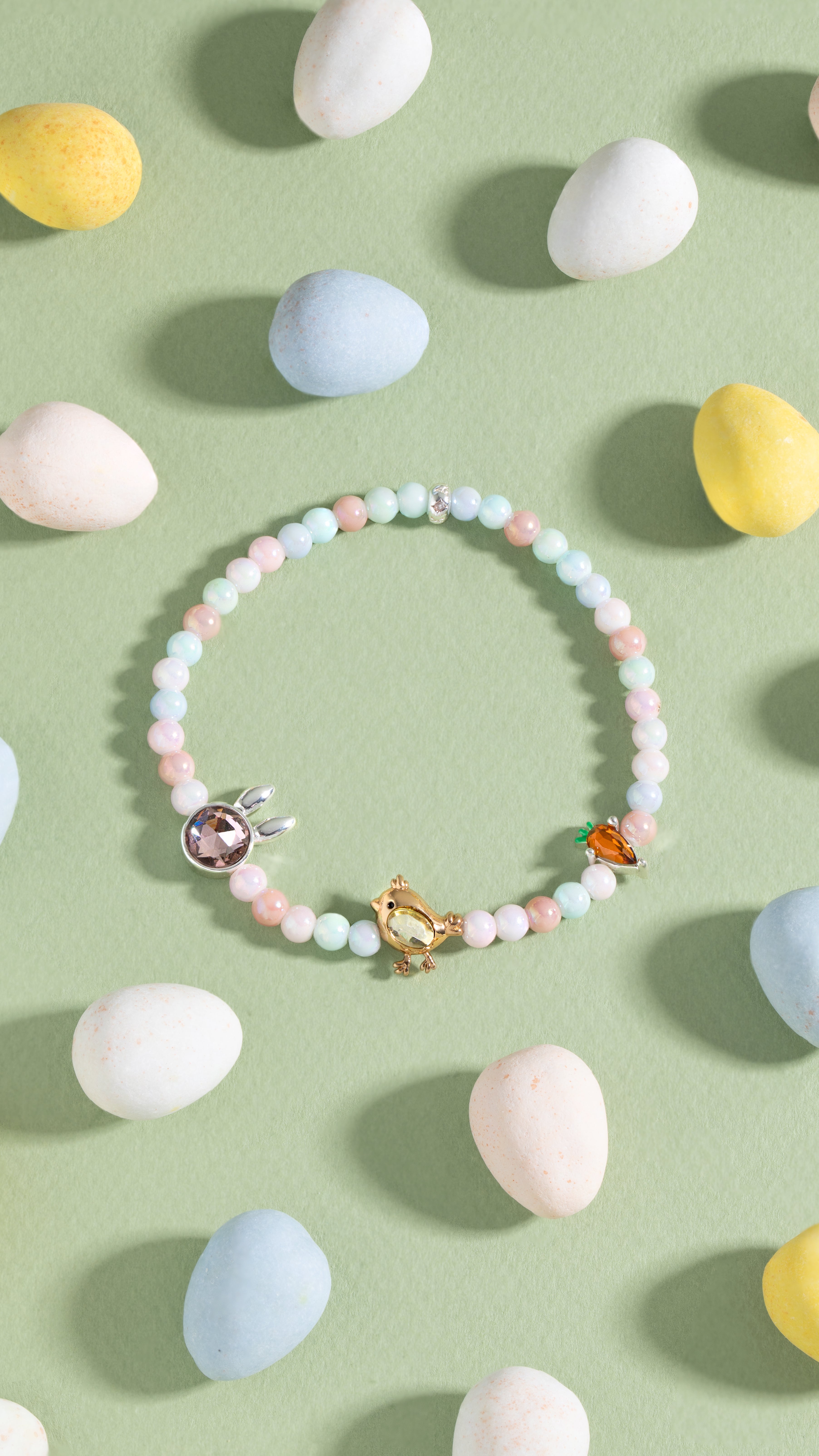 Easter Inline Charm Stretch Bracelet Two Tone | Alex and Ani