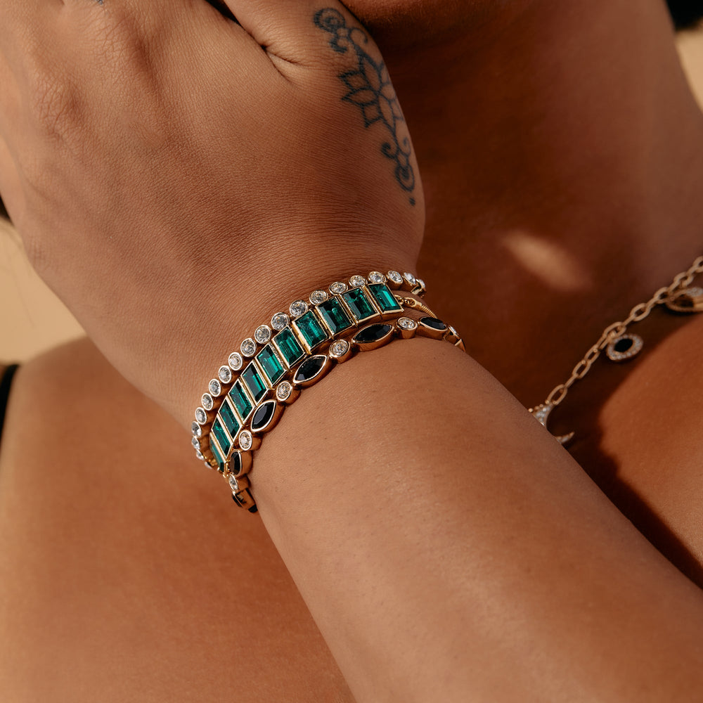 Baguette Crystal Tennis Bracelet Chocolate | Alex and Ani
