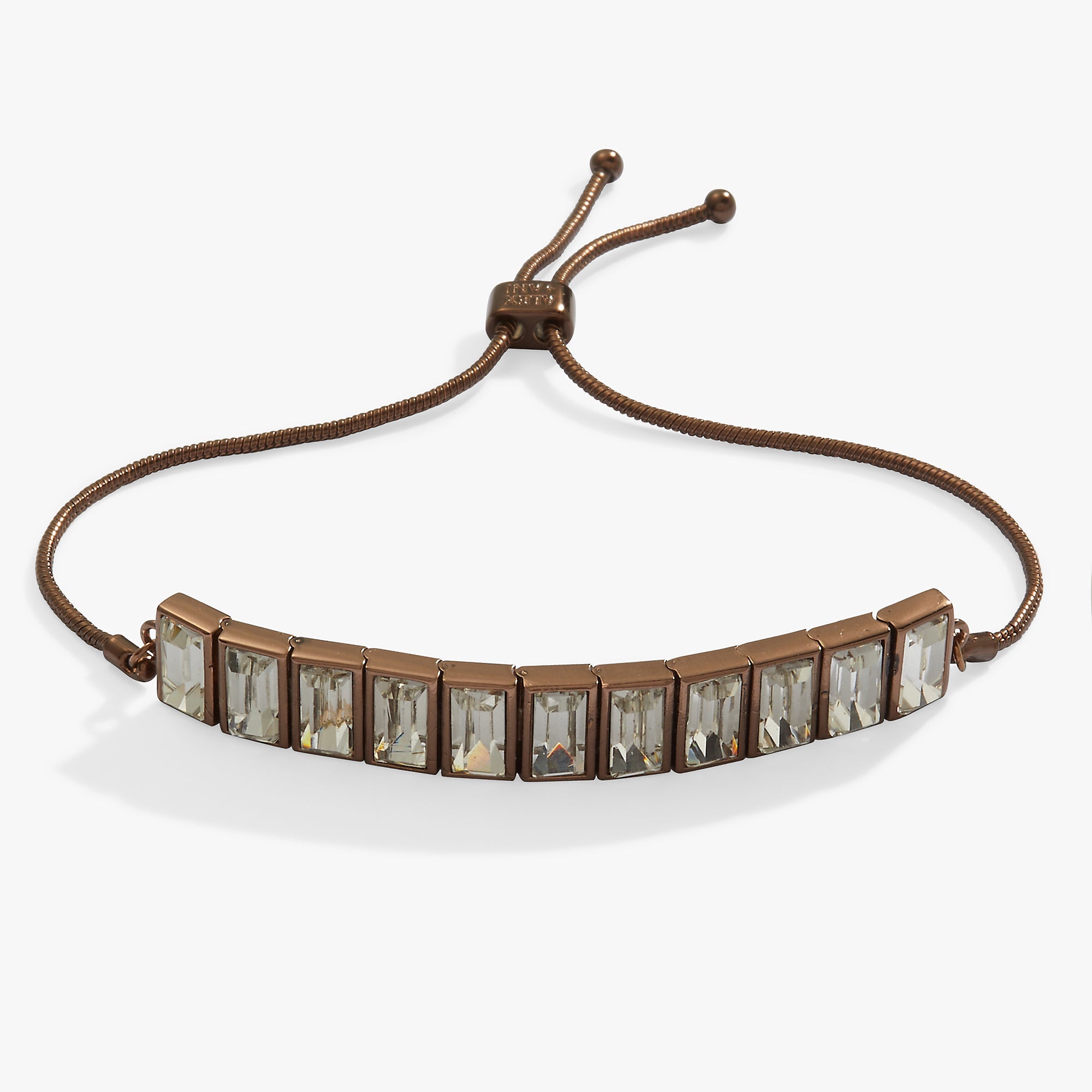 Baguette Crystal Tennis Bracelet Chocolate | Alex and Ani