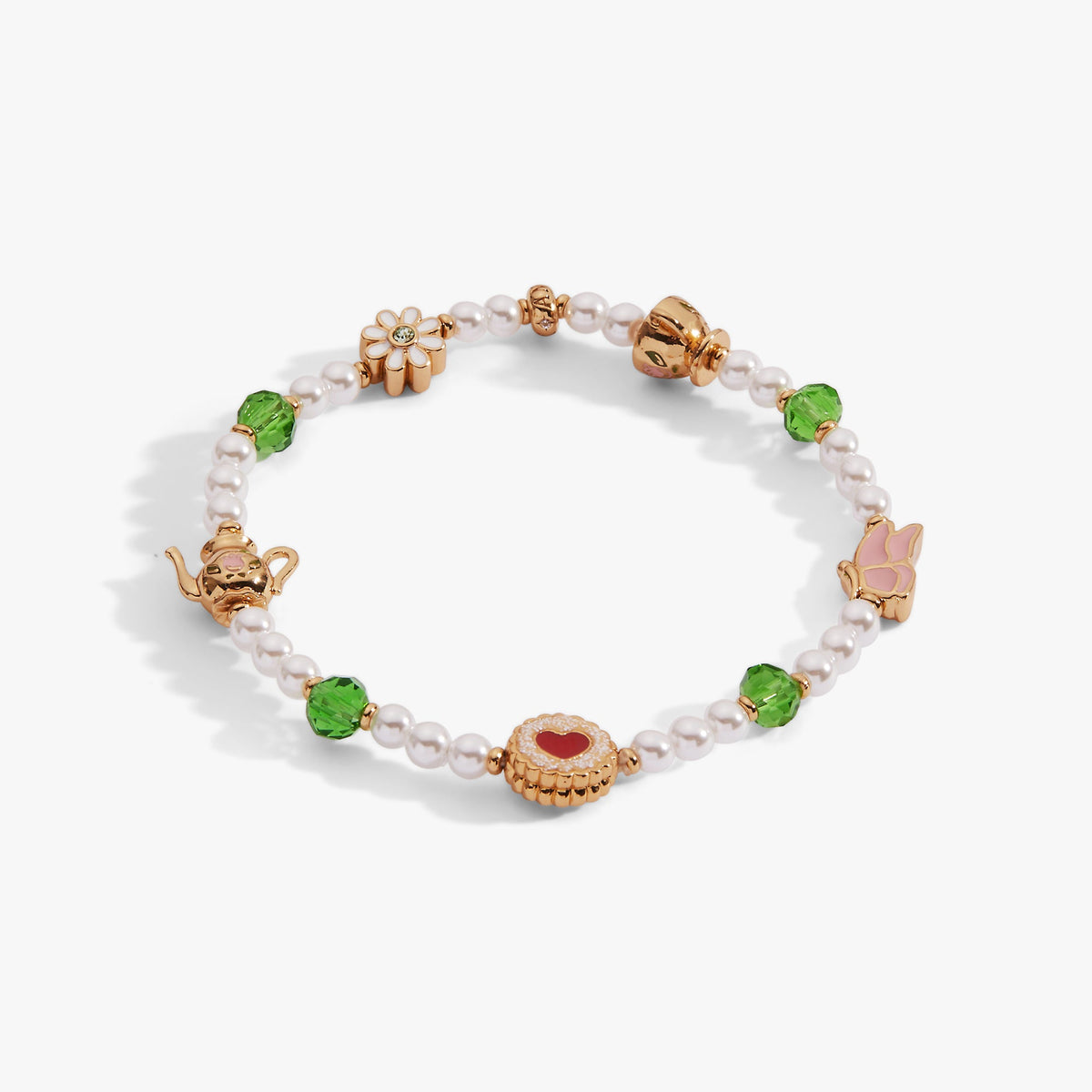 Tea Party Beaded Stretch Bracelet Gold | Alex and Ani