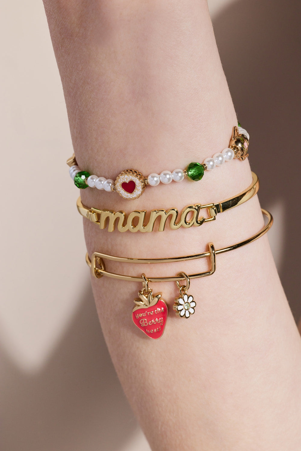 Tea Party Beaded Stretch Bracelet Gold | Alex and Ani