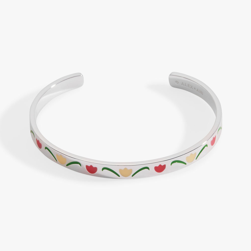 Planted In Love, Grown In Grace' Tulip Flower Cuff
    
    
    
       Silver | Alex and Ani