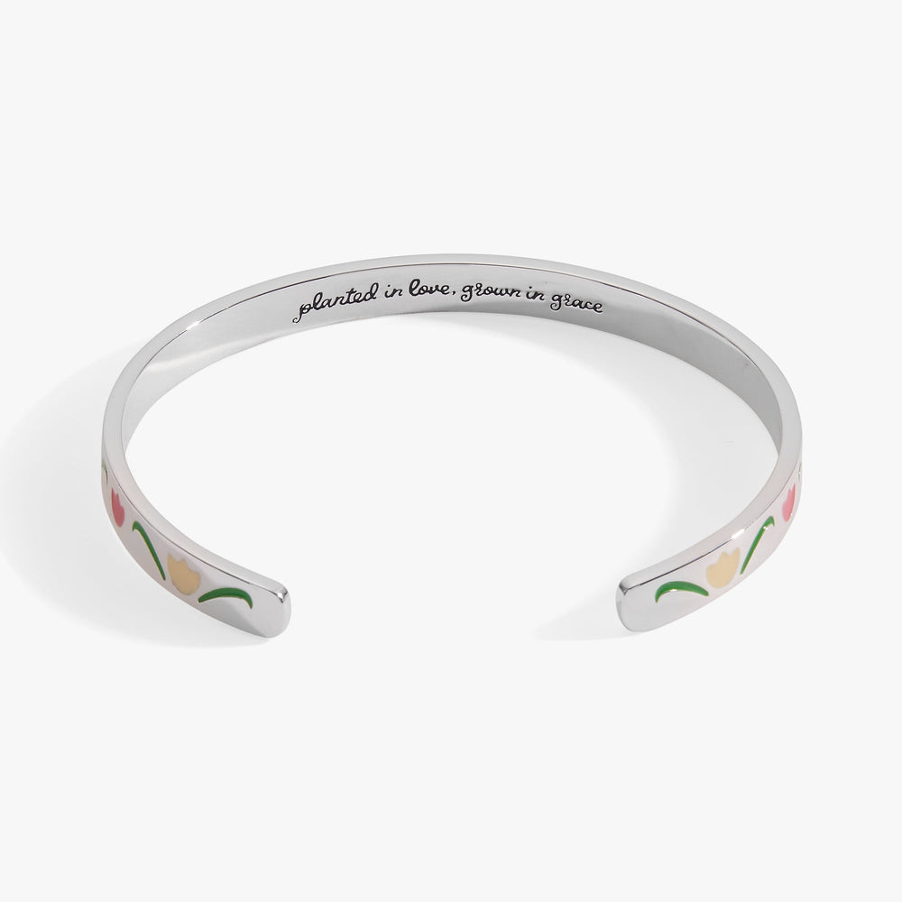 Planted In Love, Grown In Grace' Tulip Flower Cuff
    
    
    
       Silver | Alex and Ani