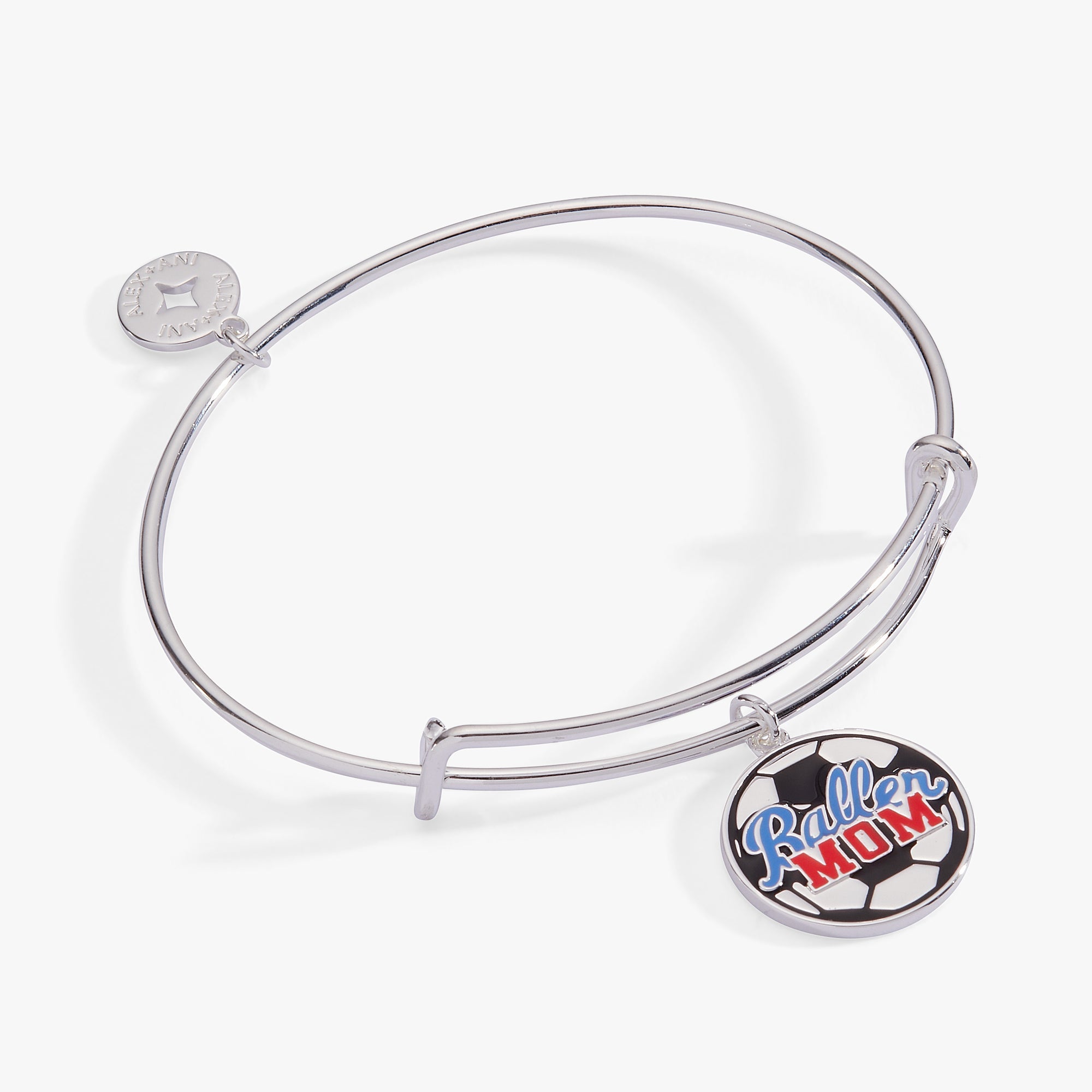 Baller Mom' Soccer Charm Bangle
    
    
    
       Silver | Alex and Ani