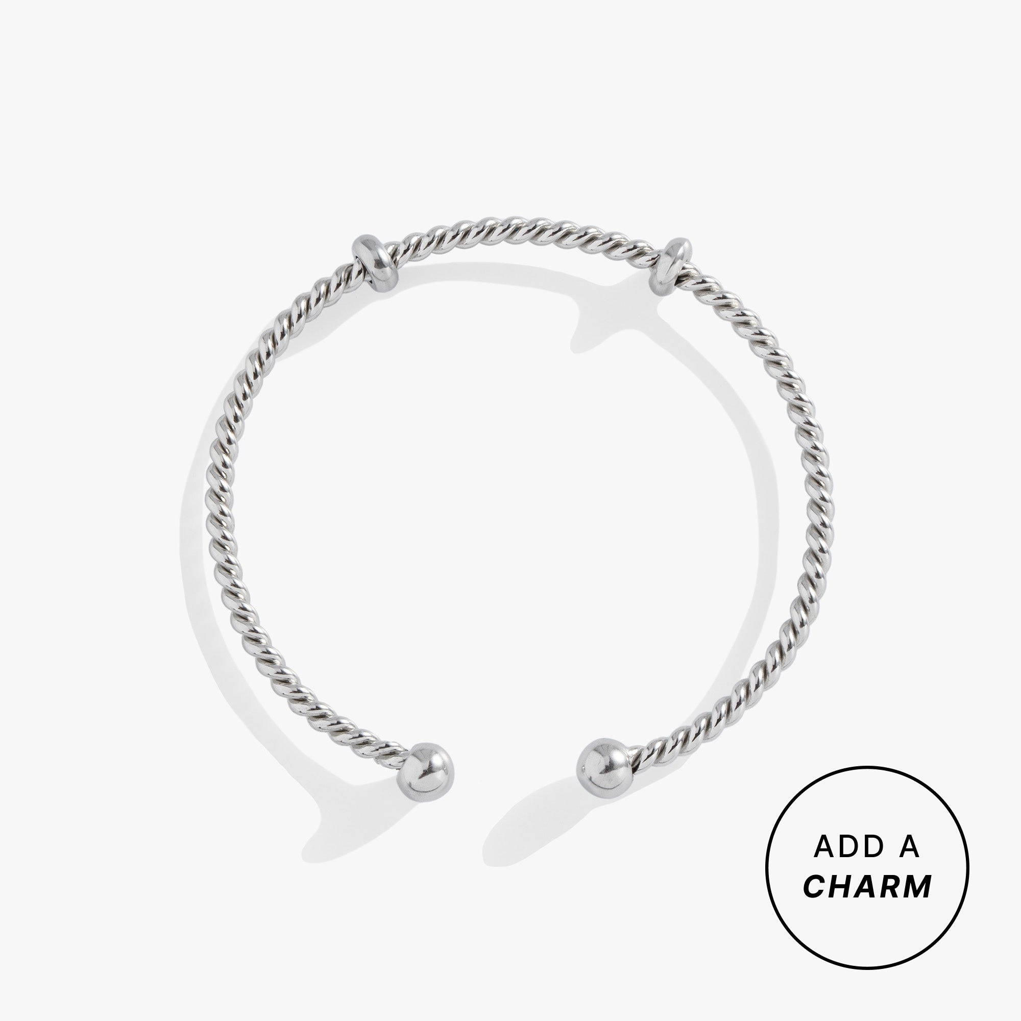 French Rope Cuff Interchangeable Base Stainless Steel Silver | Alex and Ani