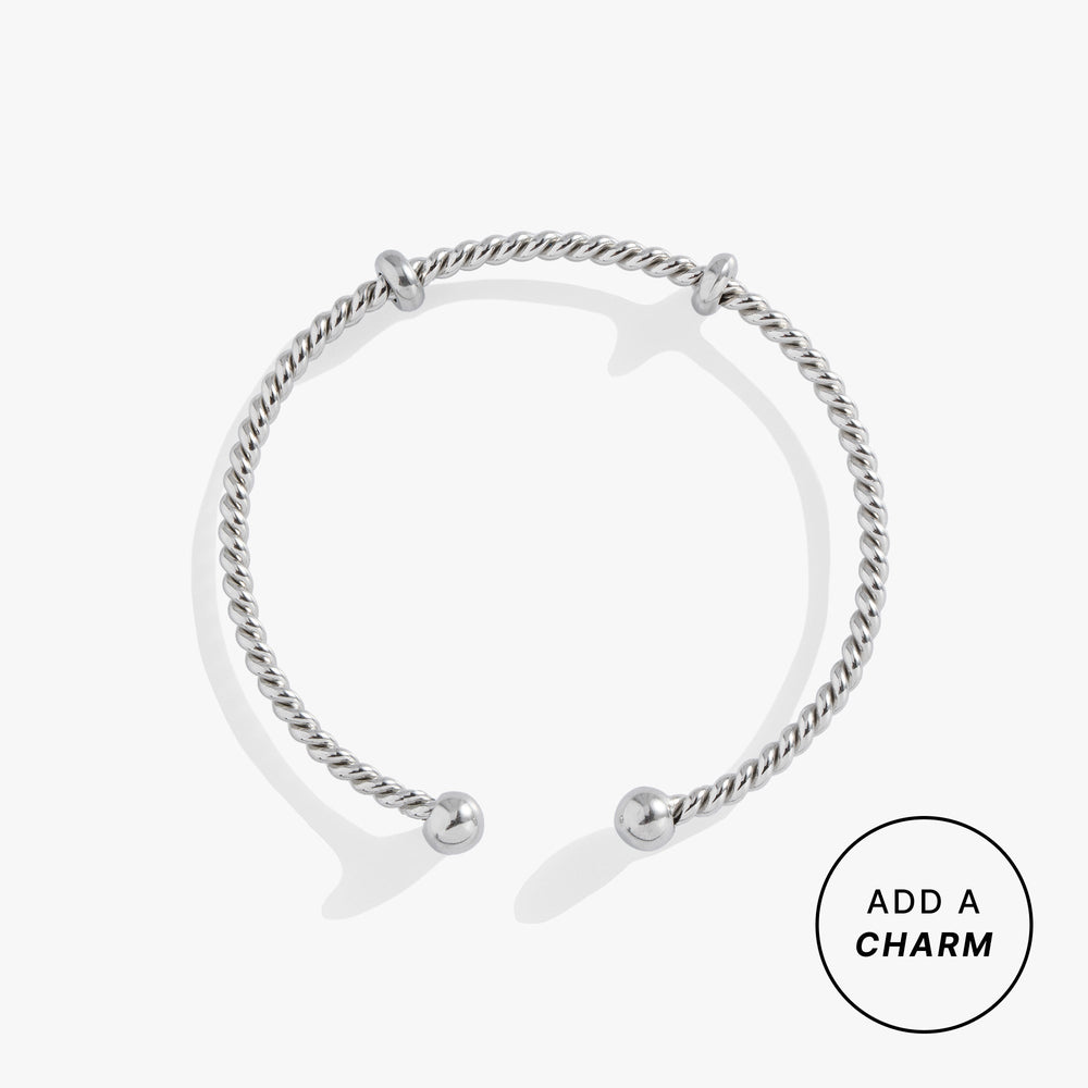 French Rope Cuff Interchangeable Base Stainless Steel Silver | Alex and Ani
