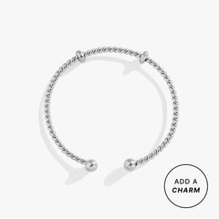 French Rope Cuff Interchangeable Base Stainless Steel Silver | Alex and Ani