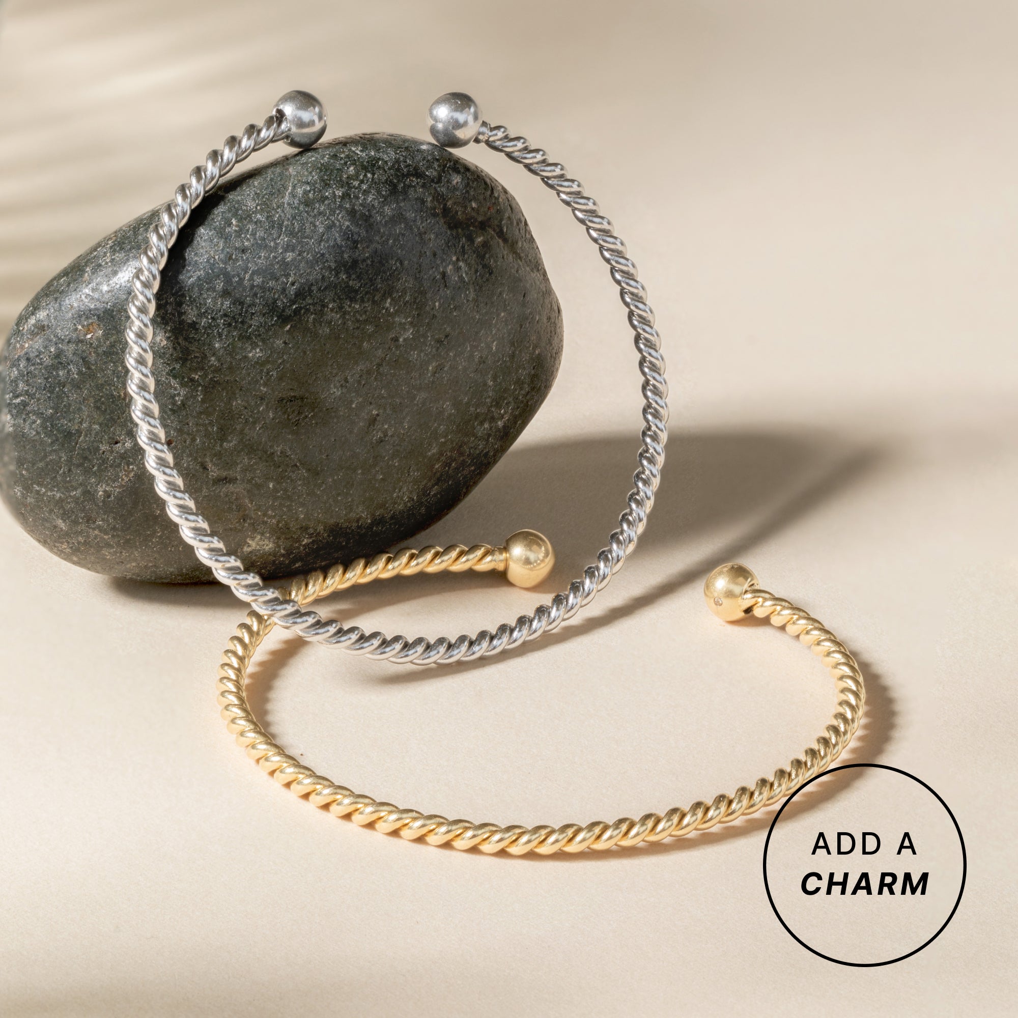 French Rope Cuff Interchangeable Base Stainless Steel Silver | Alex and Ani