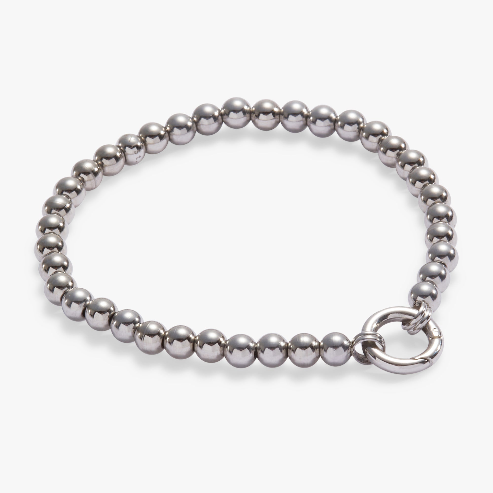 Beaded Stretch Charm Base Stainless Steel Silver | Alex and Ani